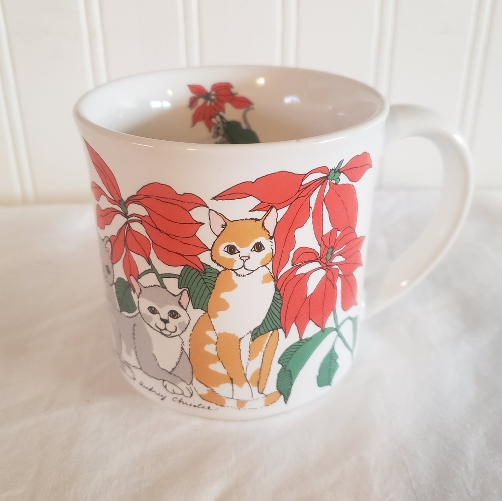 Vintage Cat Christmas Mug